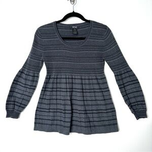 Style & Co. Gray Striped Blouse